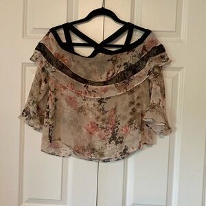 Beautiful print with lace blouse